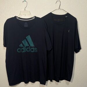 Adidas Men’s Black & Teal Graphic T-Shirts Bundle 2XL Short Sleeve